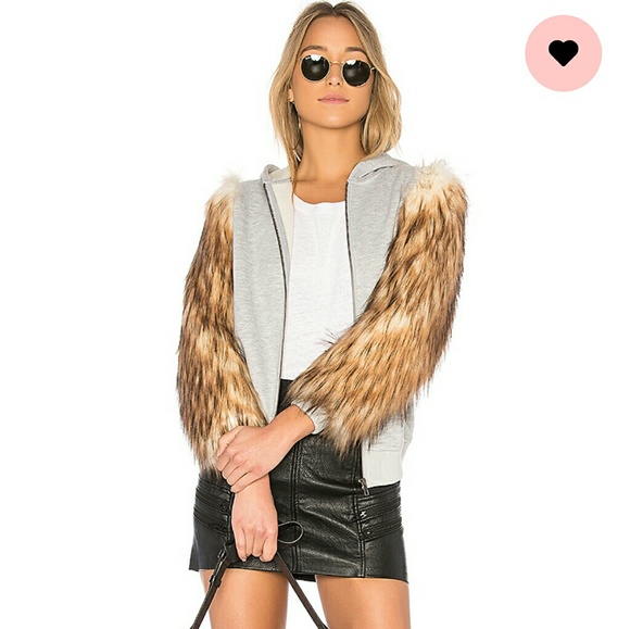 X REVOLVE Elliot Faux Fur Hoodie Jacket - Picture 3 of 7